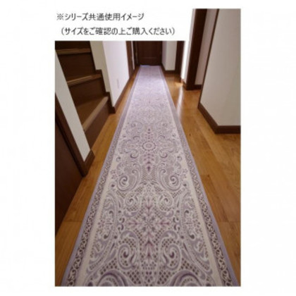 モダンオーナメント 廊下敷きマット(抗菌防臭 吸水速乾) 日本製 65×340cm アイボリー |b03