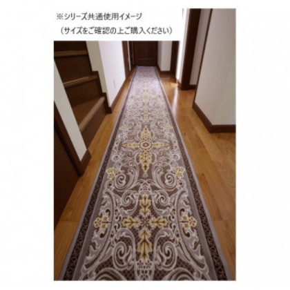 モダンオーナメント 廊下敷きマット(抗菌防臭 吸水速乾) 日本製 65×440cm ベージュ |b03