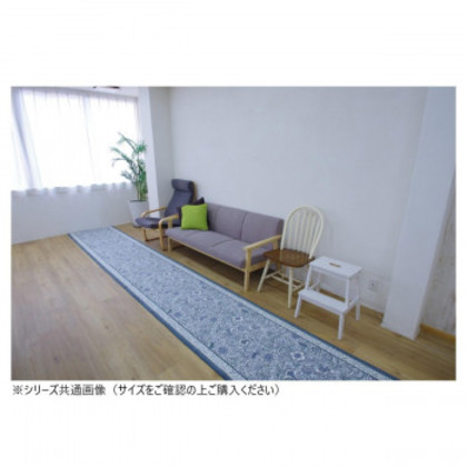 ボタニレル 廊下敷きマット(抗菌防臭 吸水速乾) 日本製 80×240cm ブルー |b03
