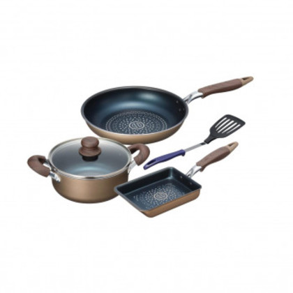 ブラナーノII IH対応両手鍋＆フライパン3点セット(ツール付) MB-2400 1034372 |b03