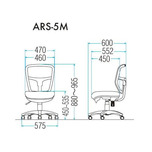 藤沢工業(TOKIO) オフィスチェア ARS-5M ブラック |b03_4
