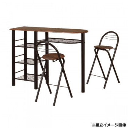 弘益(KOEKI) UTILITY ライクビンテージ ハイテーブルセット ブラック CT1200BK |b03