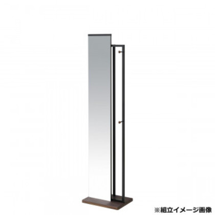 弘益(KOEKI) UTILITY ハンガー付ミラー ブラウン HM400BR |b03