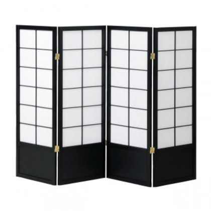 弘益(KOEKI) UTILITY 和風衝立4連 ブラック 高さ1200mm JPS1204BK |b03