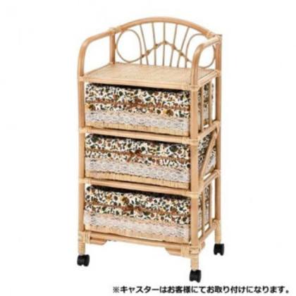 今枝商店 Romantic Rattan 籐ランドリー 3段 E3101 |b03
