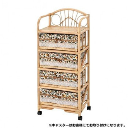 今枝商店 Romantic Rattan 籐ランドリー 4段 E3201 |b03