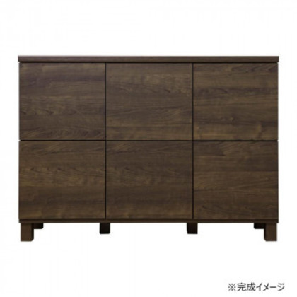 日本製組立家具 収納キャビネット リビングボード CO-NC-8011CB ダークブラウン |b03