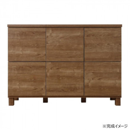 日本製組立家具 リビングボード 収納キャビネット CO-NC-8011CB ライトブラウン |b03