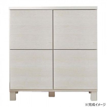 日本製組立家具 リビングボード 収納キャビネット CO-NC-8075CB ホワイト |b03