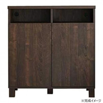 日本製組立家具 リビングボード 収納キャビネット CO-NC-8075CT ダークブラウン |b03