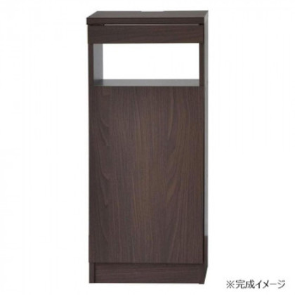日本製組立家具 FAX台40型 ルーター収納 ブラウン |b03