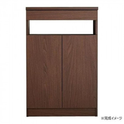日本製組立家具 FAX台60型 ルーター収納 ブラウン |b03