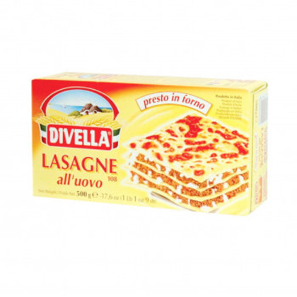 DIVELLA ディヴェッラ ♯108 卵入りパスタ ラザーニェ 500g×12個 606-151 |b03