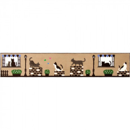 カキウチ キャットストリート インテリアマット45×240cm ベージュ 45×240cm |b03