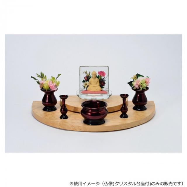 月虹(げっこう) 仏像 クリスタル台座付 桧/1.8寸 座釈迦/ピンク 32B5858300095 |b03