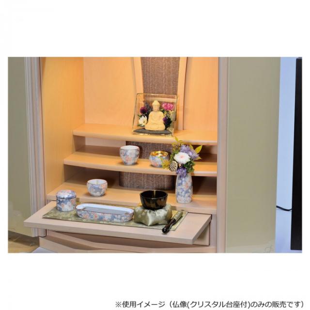 月虹(げっこう) 仏像 クリスタル台座付 桧/1.8寸 座釈迦/パープル 32B5857500095 |b03
