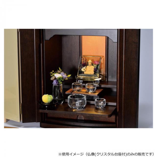 月虹(げっこう) 仏像 クリスタル台座付 桧/1.8寸 座弥陀/パープル 32B6857500095 |b03