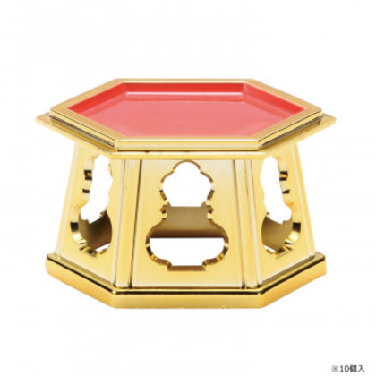 六角仏器台(10入) 豆 金メッキ 5223845300012 |b03