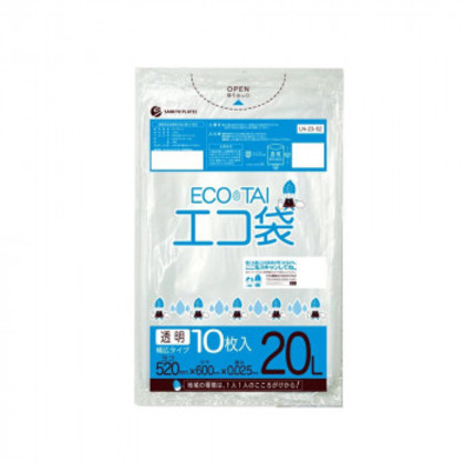 ECO TAI エコ袋 20L LN-23-52 透明 10枚×100冊 |b03