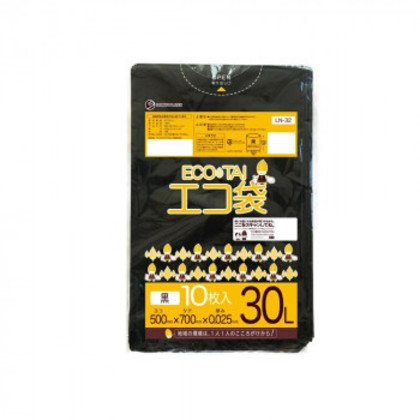 ECO TAI エコ袋 30L LN-32 黒 10枚×100冊 |b03