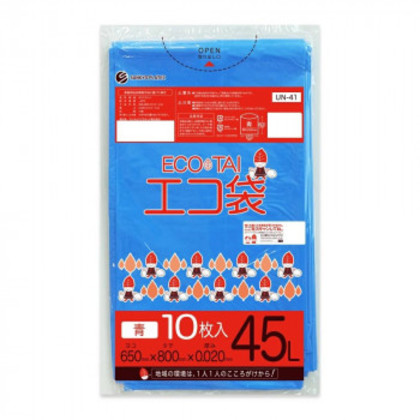 ECO TAI エコ袋 45L UN-41 青 10枚×80冊 |b03