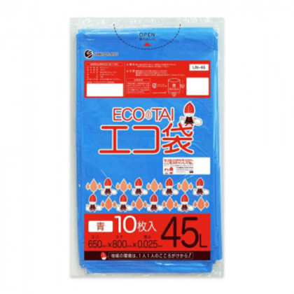 ECO TAI エコ袋 45L UN-46 青 10枚×70冊 |b03
