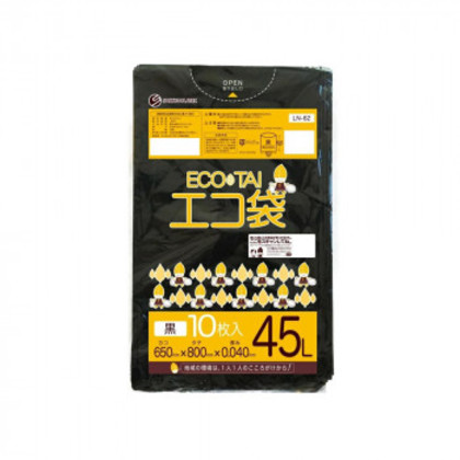 ECO TAI エコ袋 45L LN-62 黒 10枚×40冊 |b03 7,183円