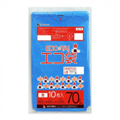 ECO TAI エコ袋 70L UN-76 青 10枚×40冊 |b03