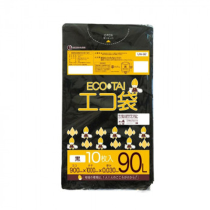 ECO TAI エコ袋 90L UN-92 黒 10枚×40冊 |b03
