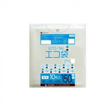 ECO TAI エコ袋 120L LN-153 透明 10枚×10冊 |b03