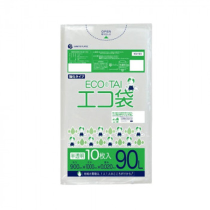 ECO TAI エコ袋 90L KN-93 半透明 10枚×50冊 |b03 8,052円