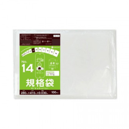 ECO TAI エコ袋 No.14 規格袋 FC-14 透明 100枚×30冊 |b03