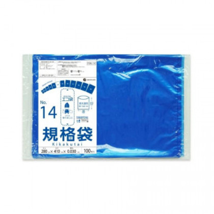 ECO TAI エコ袋 No.14 規格袋 FCBL-14 青半透明 100枚×30冊 |b03