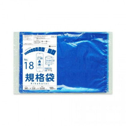 ECO TAI エコ袋 No.18 規格袋 FCBL-18 青半透明 100枚×20冊 |b03