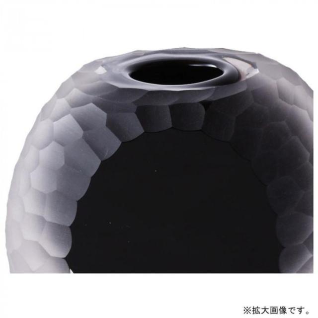 ミュールミル 花器 アルマ カット 黒 CG-618Bk |b03_1