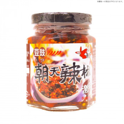 友盛貿易 老騾子 豆鼓朝天辣椒醤 豆鼓入り辛味調味料 105g×24本 0210209 |b03