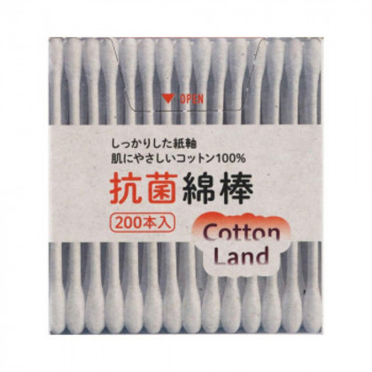 平和メディク コットンランド 抗菌綿棒 紙箱200本入×100セット 6311 |b03