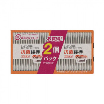 平和メディク コットンランド 抗菌綿棒 紙箱200本入 2P×50セット 6313 |b03