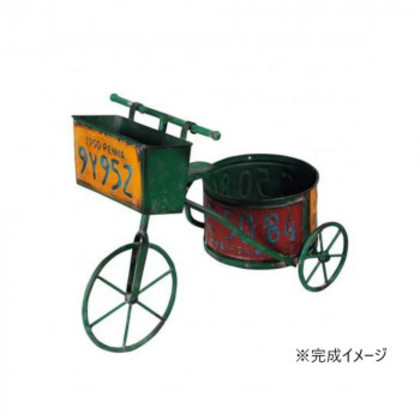 ガーデンオブジェ 三輪車 緑 81660 |b03