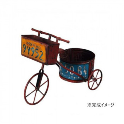 ガーデンオブジェ 三輪車 赤 81661 |b03