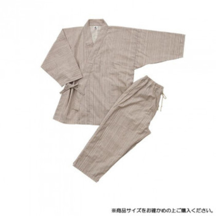 KADONO SARASHI SOME 和晒 ガーゼパジャマ 纏 Matoi いろは織 レディース うす茶色縞模様 L |b03
