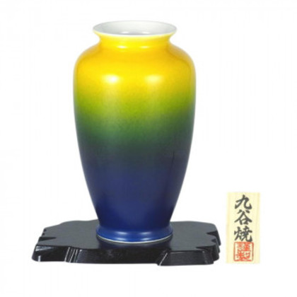 日本製 伝統工芸 九谷焼 8号花瓶 釉彩 N167-03 |b03