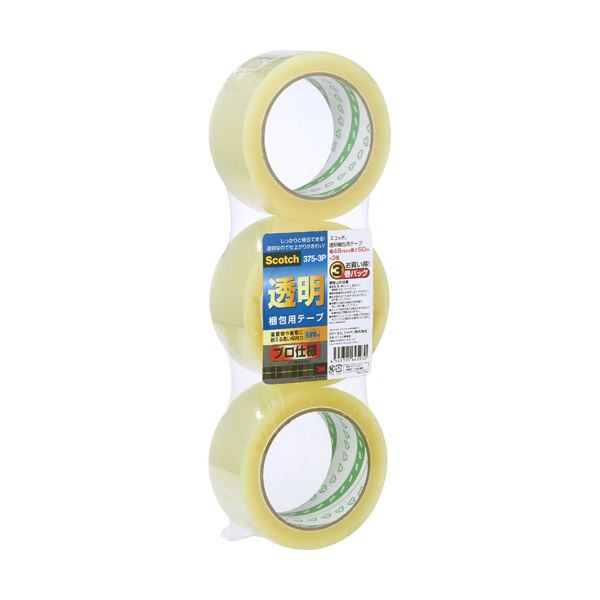 新発売】 ３Ｍ スコッチ 透明梱包用テープ 手でまっすぐ切れる ４８ｍｍ×３５ｍ ３８４２Ｋ−３Ｐ １パック ３巻