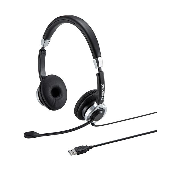 サンワサプライ ノイズキャンセリングマイク付き USBヘッドセット(両耳) MM-HSU15ANC 1個 |b04の通販は