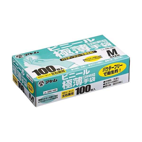 アトム ビニール極薄手袋（粉なし） 100枚入 M 20箱 |b セール必勝法