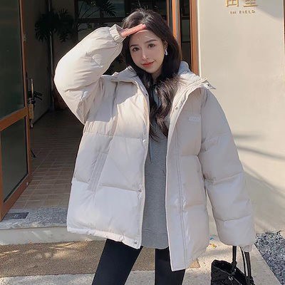 韓国ファッション 中綿コートペアルック男女兼用防寒コート レディース