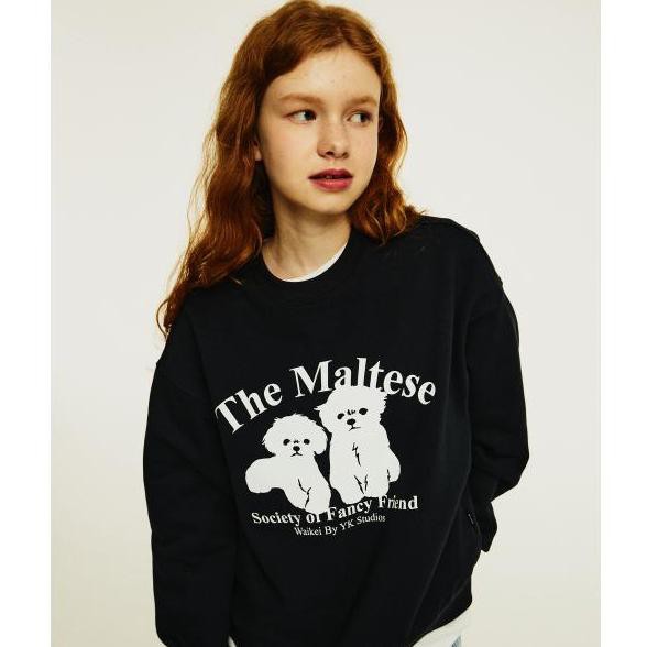 Wai Kei Two maltese silhouette sweatshirts スウェット 2マルチーズ