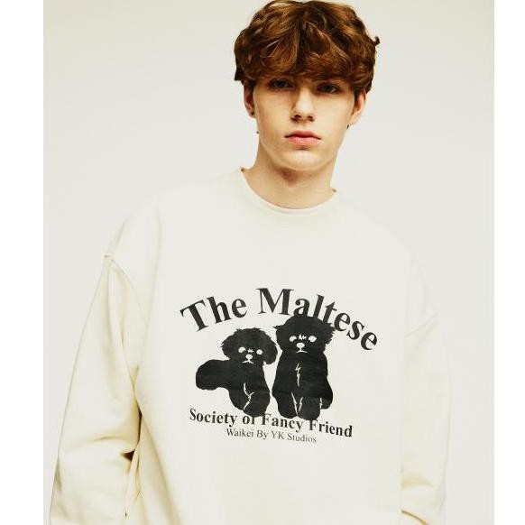 Wai Kei Two maltese silhouette sweatshirts スウェット 2マルチーズ