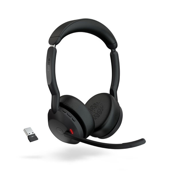 Jabra ヘッドセット Evolve2 55 - Link380a MS ステレオ 充電スタンド付き