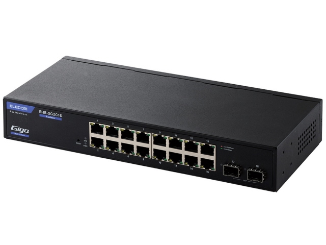 エレコム スイッチングハブ(ネットワークハブ) EHB-SG2C16 [ブラック]の通販は